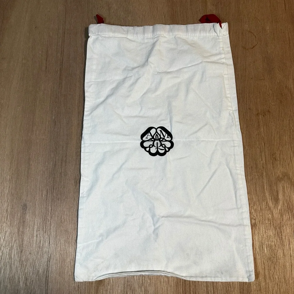 Alexander McQueen Dust Bag White Canvas Logo Print